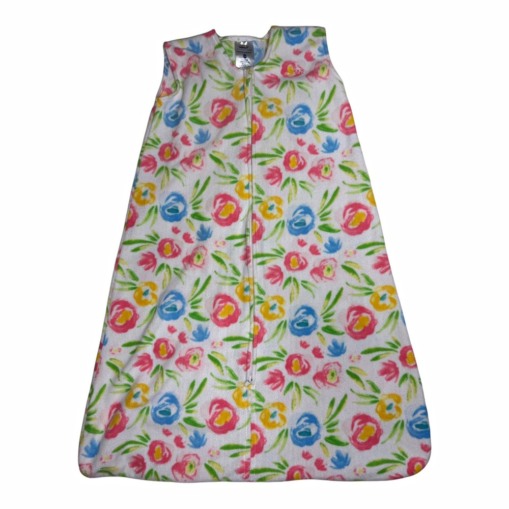Halo SleepSack Wearable Blanket Sz 18-24 Months Floral Fleece White/Multicolor